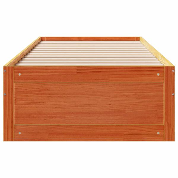 vidaXL Cama sin colch&oacute;n con cajones madera de pino marr&oacute;n 90x190 cm
