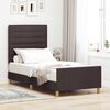 vidaXL Estructura de cama con cabecera Marr&oacute;n oscuro 80 x 200 cm tela