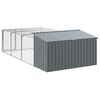 vidaXL Caseta para perro con corral antracita 197x396x110 cm acero galvanizado