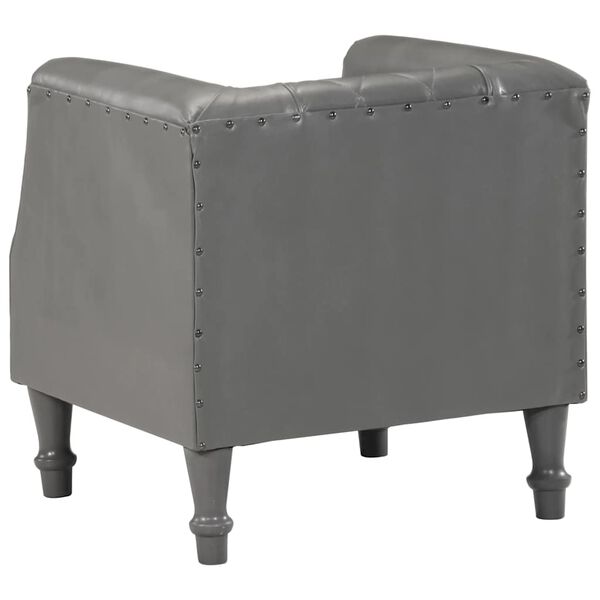 vidaXL Sill&oacute;n de cuero de cabra aut&eacute;ntico gris