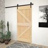 vidaXL Puerta corredera con herrajes madera maciza de pino 90x210 cm