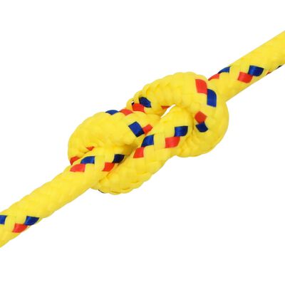 vidaXL Cuerda de barco polipropileno amarillo 10 mm 50 m