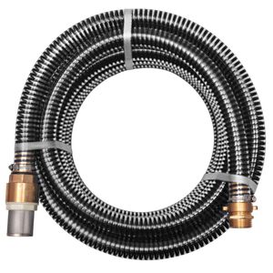 vidaXL Manguera de succi&oacute;n con conectores de lat&oacute;n 3 m 25 mm negra