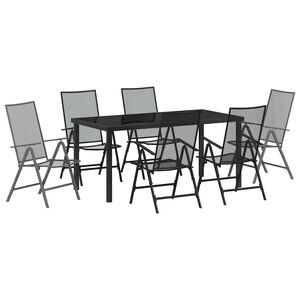 vidaXL Conjunto de Comedor de Jardín 7 pcs Antracita Acero