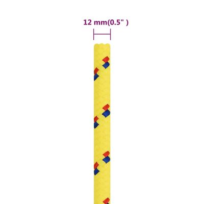 vidaXL Cuerda de barco polipropileno amarillo 12 mm 100 m