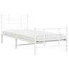 vidaXL Estructura cama sin colch&oacute;n con estribo metal blanco 90x200 cm