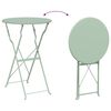 vidaXL Conjunto de Bistro Plegable 3 pcs Menta Claro Acero