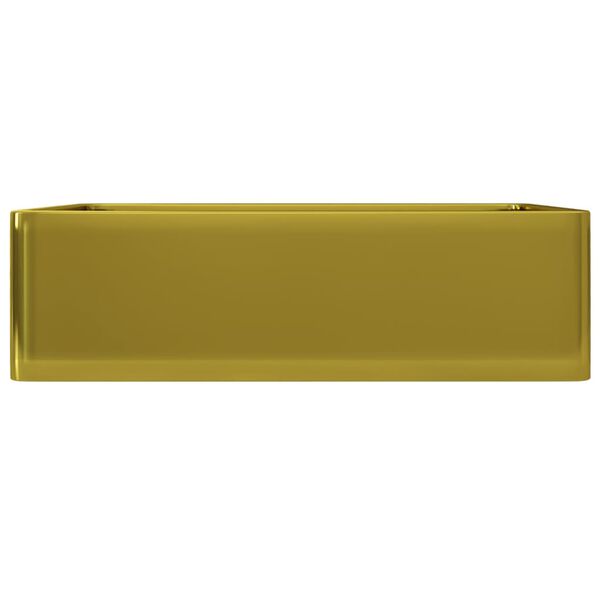 vidaXL Lavabo 41x30x12 cm cer&aacute;mica dorado