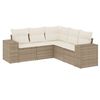 vidaXL Juego de sof&aacute;s jard&iacute;n con cojines 5 pzas rat&aacute;n sint&eacute;tico beige