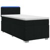 vidaXL Cama box spring con colch&oacute;n con cabecera Negro 90 x 190 cm Tela