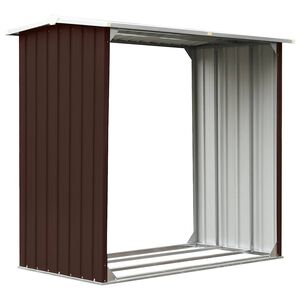 vidaXL Caseta jard&iacute;n para le&ntilde;a acero galvanizado marr&oacute;n 172x91x154 cm
