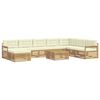 vidaXL Conjunto de sof&aacute;s de exterior 9 uds. Blanco y Crema