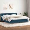 vidaXL Cama box spring con colch&oacute;n terciopelo azul oscuro 180x220 cm