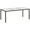vidaXL Mesa jard&iacute;n vidrio templado rat&aacute;n sint&eacute;tico marr&oacute;n 190x90x75 cm
