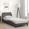 vidaXL Estructura de cama Dover cuero sint&eacute;tico gris 90x190 cm