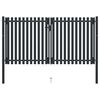 vidaXL Puerta doble de acero para valla 300 x 175 cm antracita