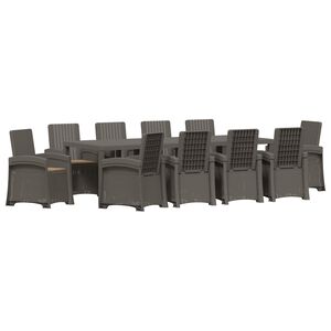 vidaXL Conjunto de Comedor de Jard&iacute;n 11 uds. Gris Claro y Taupe PP