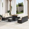 vidaXL Conjunto de sof&aacute;s de jard&iacute;n 9 pcs Negro rat&aacute;n sint&eacute;tico
