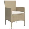 vidaXL Juego de comedor de jard&iacute;n 5 piezas con cojines beige y negro