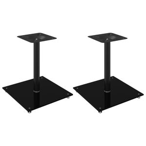 vidaXL Soportes de altavoces 2 uds vidrio templado negro 1 pilar