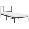 vidaXL Estructura cama sin colch&oacute;n con cabecero metal negro 90x200 cm