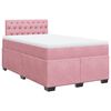 vidaXL Cama box spring con colch&oacute;n terciopelo rosa 120x200 cm