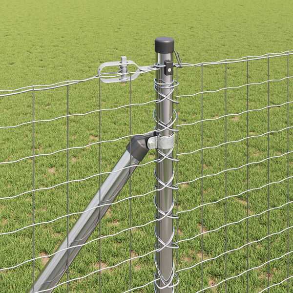 vidaXL Poste de cerca Otro 26 pcs Gris 3,2 x 3,2 x 160 cm Acero