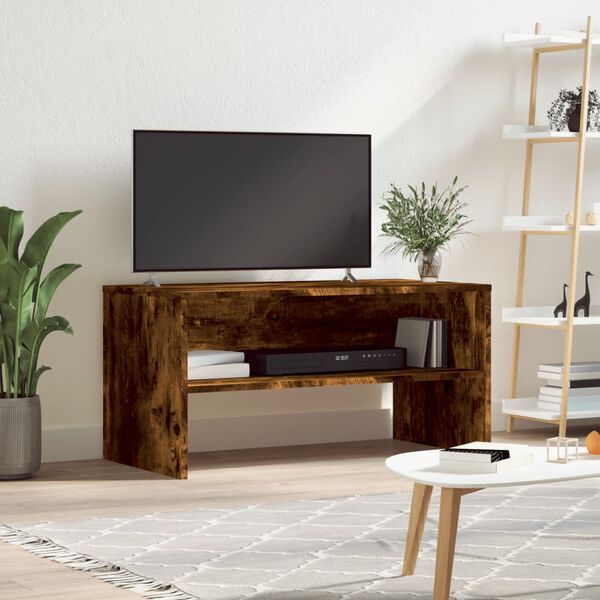 vidaXL Mueble de TV madera de ingenier&iacute;a roble ahumado 80x40x40 cm