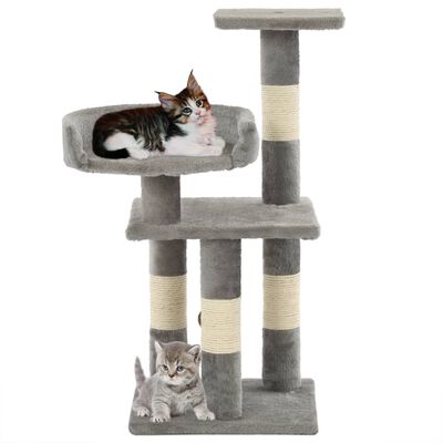 vidaXL Rascador para gatos con postes de sisal 65 cm gris