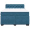vidaXL Cama box spring con colch&oacute;n terciopelo azul 160x200 cm