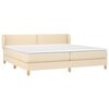vidaXL Cama box spring con colch&oacute;n tela color crema 200x200 cm