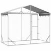 vidaXL Perrera exterior con toldo acero galvanizado plata 3x1,5x2,5 m