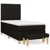vidaXL Cama box spring con colch&oacute;n tela negro 100x200 cm