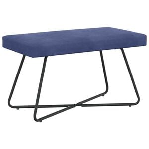 vidaXL Banco Azul Polic&iacute;a 80 x 40 x 45 cm Terciopelo