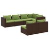 vidaXL Set muebles de jardín 7 piezas y cojines ratán sintético marrón