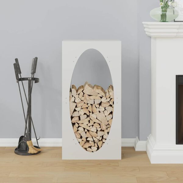 vidaXL Leñero blanco 50x23x100 cm Acero laminado en frío