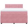 vidaXL Cama box spring con colch&oacute;n terciopelo rosa 140x200 cm
