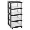 Curver Cajonera Essentials transparente y negro 80 L