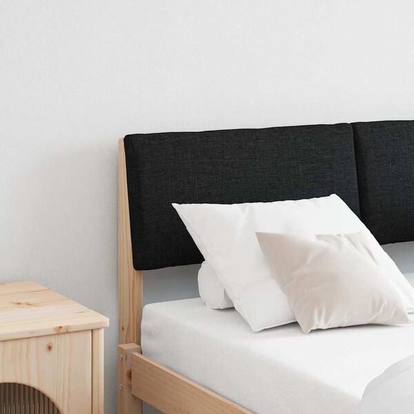 vidaXL Cabecero tapizado Negro 120 cm Madera de pino macizo