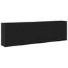 vidaXL Aparador Roble Negro 240 x 33 x 70 cm Madera de ingenier&iacute;a