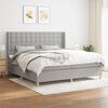 vidaXL Cama box spring con colch&oacute;n tela gris claro 200x200 cm