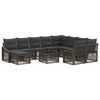 vidaXL Conjunto de sof&aacute;s de jard&iacute;n 11 uds. Gris rat&aacute;n sint&eacute;tico