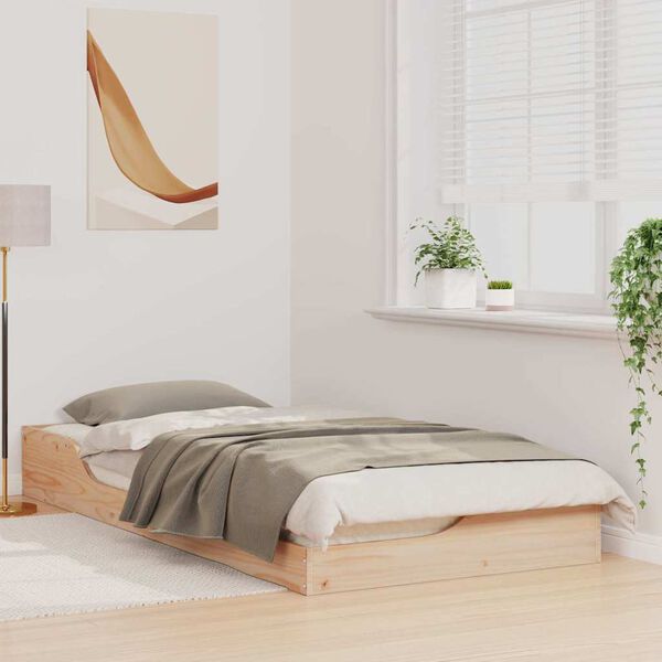 vidaXL Estructura de cama Marr&oacute;n 80 x 200 cm Madera de pino macizo