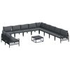 vidaXL Conjunto de sof&aacute;s de jard&iacute;n 12 uds. Negro Acero