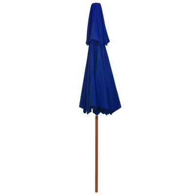 vidaXL Sombrilla de dos pisos palo de madera azul 270 cm
