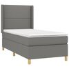 vidaXL Cama box spring con colch&oacute;n tela gris oscuro 90x190 cm