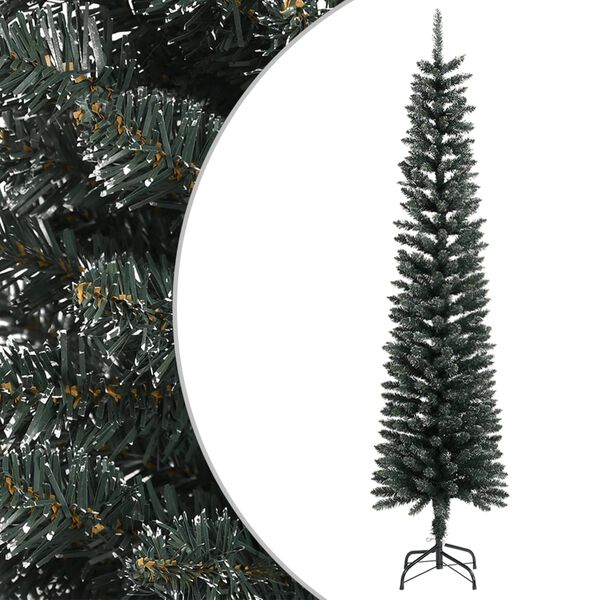 vidaXL &Aacute;rbol Navidad artificial estrecho con soporte PVC verde 240 cm