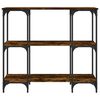 vidaXL Mesa consola madera de ingeniería roble ahumado 102x35x90 cm