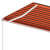 vidaXL Toldo de pie retr&aacute;ctil manual naranja y marr&oacute;n 450x350 cm