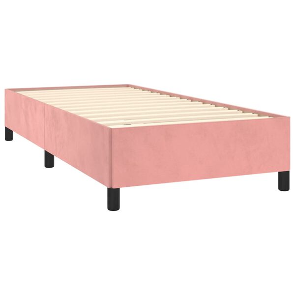 vidaXL Estructura de cama sin colch&oacute;n terciopelo rosa 100x200 cm